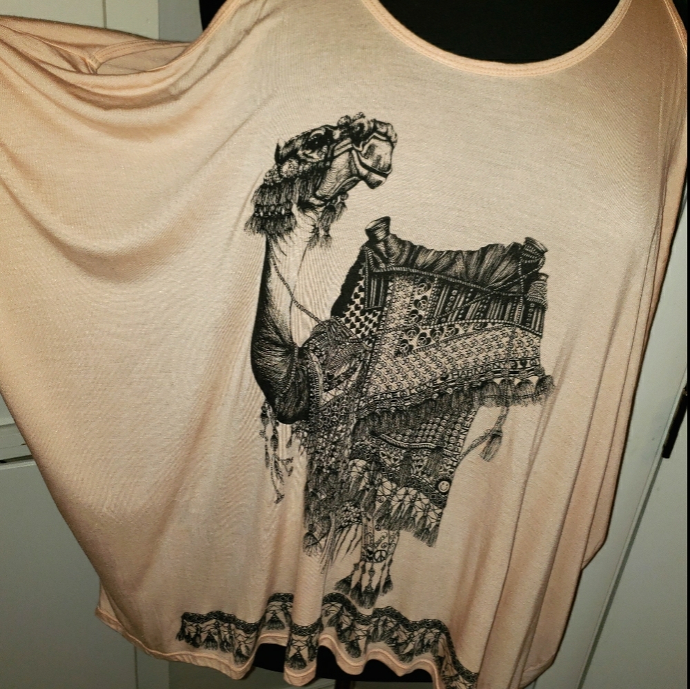 Lauren Moshi small cold shoulder camel peach